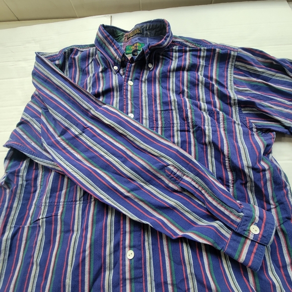Colors Alexander Julian vintage 90s striped long sleeve button up dress shirt L - Picture 4 of 9